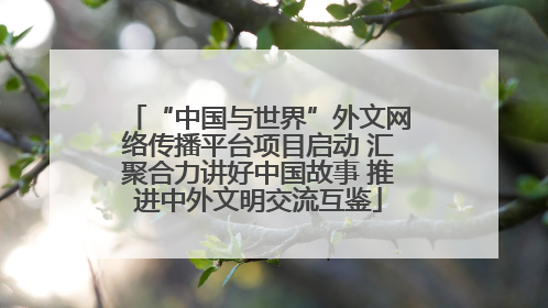 “中国与世界”外文网络传播平台项目启动 汇聚合力讲好中国故事 推进中外文明交流互鉴