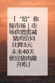“培”你探市场｜市场供增需减 猪肉价同比降3元 未来40天便宜猪肉敞开吃