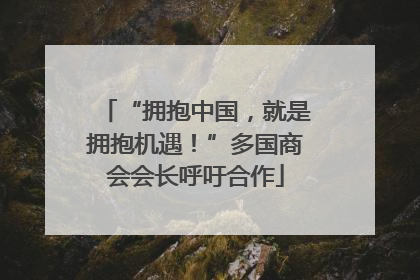 “拥抱中国，就是拥抱机遇！”多国商会会长呼吁合作