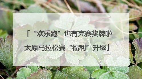 “欢乐跑”也有完赛奖牌啦 太原马拉松赛“福利”升级