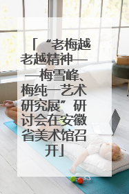 “老梅越老越精神——梅雪峰、梅纯一艺术研究展”研讨会在安徽省美术馆召开