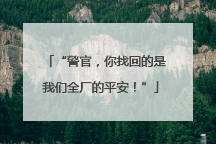 “警官，你找回的是我们全厂的平安！”