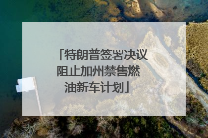特朗普签署决议 阻止加州禁售燃油新车计划