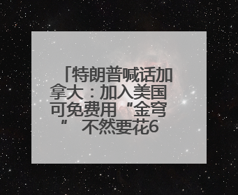 特朗普喊话加拿大：加入美国可免费用“金穹” 不然要花610亿美元
