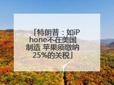 特朗普：如iPhone不在美国制造 苹果须缴纳25%的关税