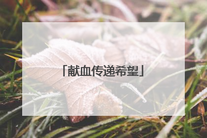 献血传递希望