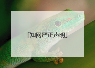 知网严正声明