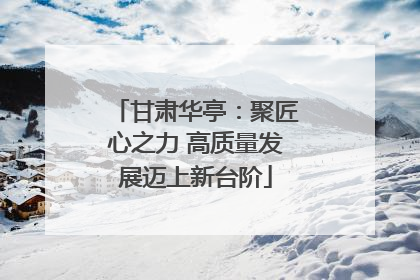 甘肃华亭：聚匠心之力 高质量发展迈上新台阶