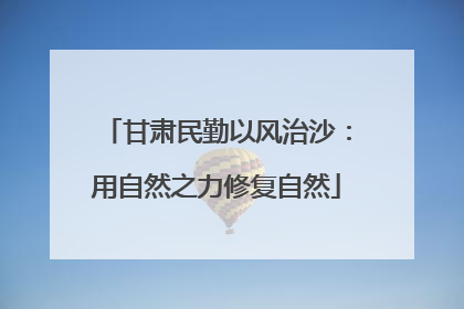甘肃民勤以风治沙：用自然之力修复自然