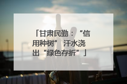 甘肃民勤：“信用种树” 汗水浇出“绿色存折”