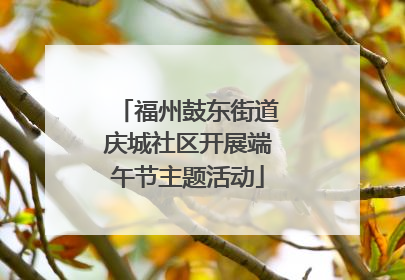 福州鼓东街道庆城社区开展端午节主题活动