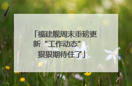 福建舰周末重磅更新“工作动态”  狠狠期待住了