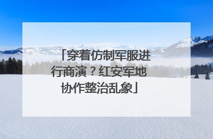穿着仿制军服进行商演？红安军地协作整治乱象