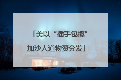 美以“插手包揽”加沙人道物资分发
