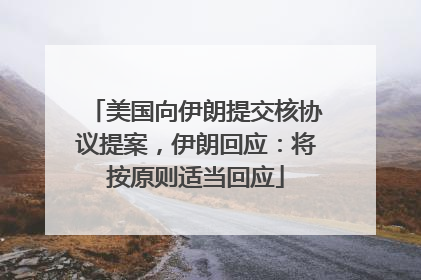 美国向伊朗提交核协议提案，伊朗回应：将按原则适当回应