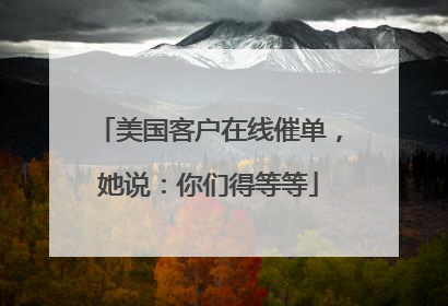 美国客户在线催单，她说：你们得等等