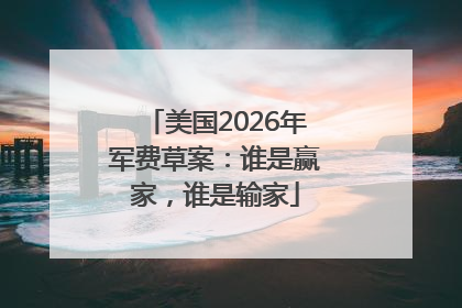 美国2026年军费草案：谁是赢家，谁是输家