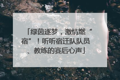 绿茵逐梦，激情燃“宿”！听听宿迁队队员、教练的赛后心声
