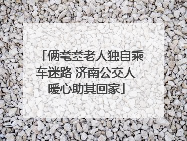 俩耄耋老人独自乘车迷路 济南公交人暖心助其回家