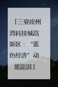 三亚崖州湾科技城高新区：“蓝色经济”动能澎湃