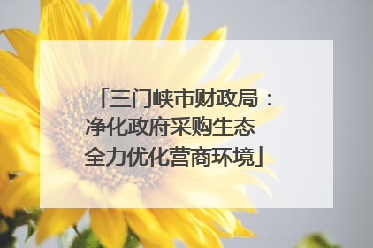 三门峡市财政局：净化政府采购生态 全力优化营商环境