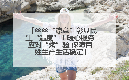 丝丝“凉意”彰显民生“温度”！暖心服务应对“烤”验 保障百姓生产生活稳定