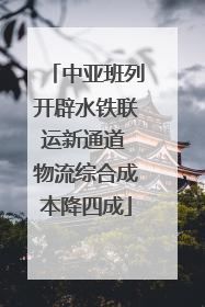 中亚班列开辟水铁联运新通道 物流综合成本降四成