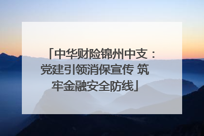 中华财险锦州中支：党建引领消保宣传 筑牢金融安全防线