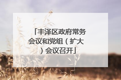 丰泽区政府常务会议和党组（扩大）会议召开