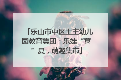 乐山市中区土主幼儿园教育集团：乐娃“葚”夏，萌趣集市