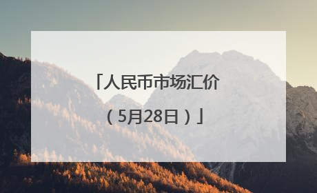 人民币市场汇价（5月28日）