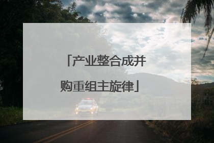 产业整合成并购重组主旋律