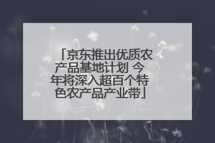 京东推出优质农产品基地计划 今年将深入超百个特色农产品产业带