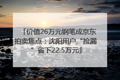 价值26万元钢笔成京东拍卖焦点：沈阳用户“捡漏”省下22.5万元