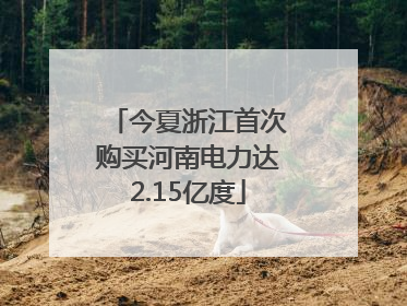 今夏浙江首次购买河南电力达2.15亿度