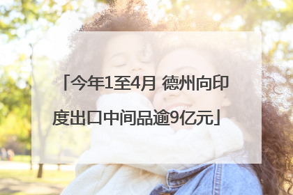 今年1至4月 德州向印度出口中间品逾9亿元