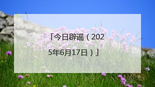 今日辟谣（2025年6月17日）