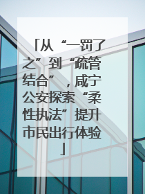 从“一罚了之”到“疏管结合”，咸宁公安探索“柔性执法”提升市民出行体验