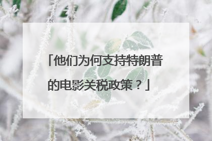 他们为何支持特朗普的电影关税政策？