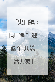 史口镇：同“新”迎端午 共筑活力家