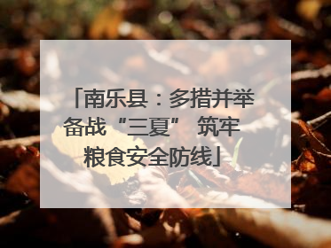 南乐县：多措并举备战“三夏” 筑牢粮食安全防线