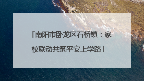 南阳市卧龙区石桥镇：家校联动共筑平安上学路