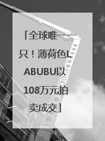 全球唯一一只！薄荷色LABUBU以108万元拍卖成交
