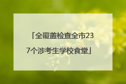 全覆盖检查全市237个涉考生学校食堂