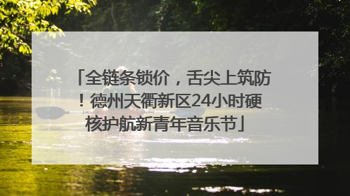 全链条锁价，舌尖上筑防！德州天衢新区24小时硬核护航新青年音乐节