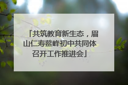 共筑教育新生态，眉山仁寿鳌峰初中共同体召开工作推进会