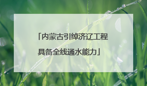 内蒙古引绰济辽工程具备全线通水能力