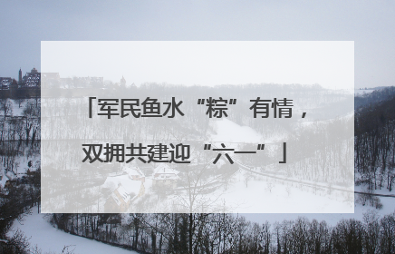军民鱼水“粽”有情，双拥共建迎“六一”