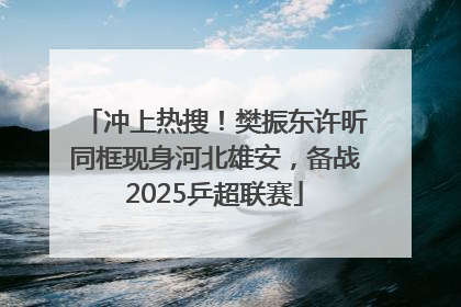 冲上热搜！樊振东许昕同框现身河北雄安，备战2025乒超联赛