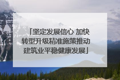 坚定发展信心 加快转型升级精准施策推动建筑业平稳健康发展